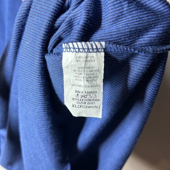 Sincerely Jules Sz S Ribbed Blue/White Embroidered Quote Mini Dress - Picture 5 of 5